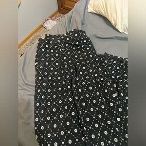 Lane Bryant Black and White Floral Pants